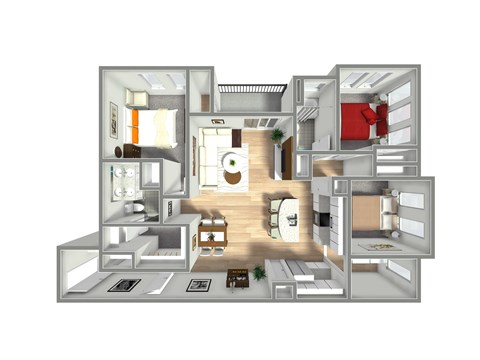 Floor plan for 3 beds, 2 baths, 1589 sqft